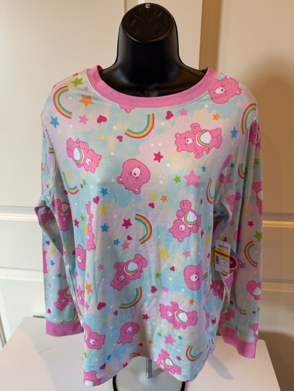Women’s Pink Care Bear Long-Sleeve Pajama Top